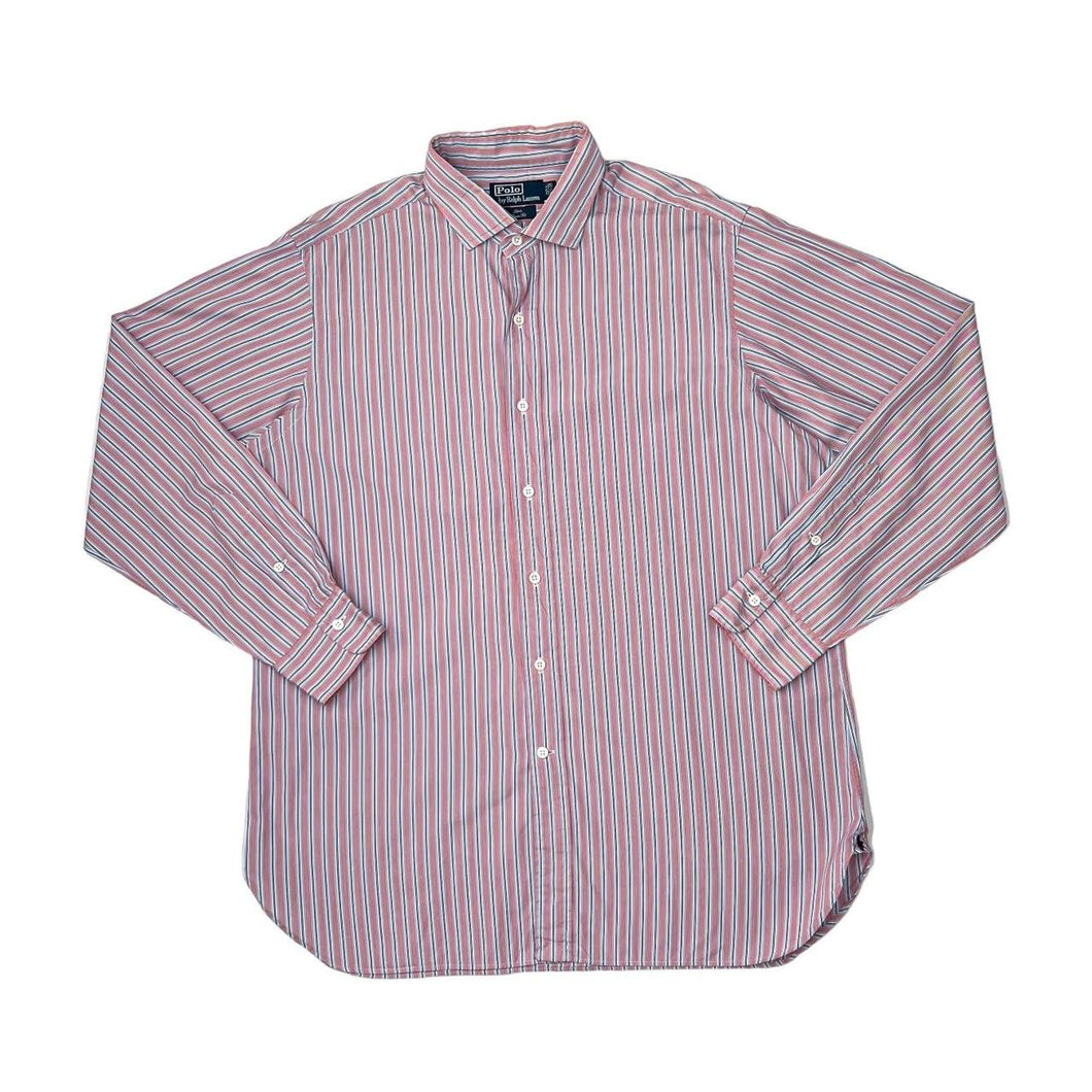 POLO RALPH LAUREN “Estate Classic Fit” Multi Striped Long Sleeve Cotton Shirt