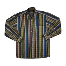 Load image into Gallery viewer, Vintage 90&#39;s Multi Colour Block Striped Long Sleeve Cotton Shirt
