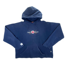 Load image into Gallery viewer, Early 00&#39;s Saltrock Embroidered Surfer Skater Distressed Blue Pullover Hoodie
