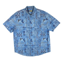 Load image into Gallery viewer, Vintage BHS CLASSICS Crazy Abstract Festival Patterned Viscose Polyester Short Sleeve Shirt
