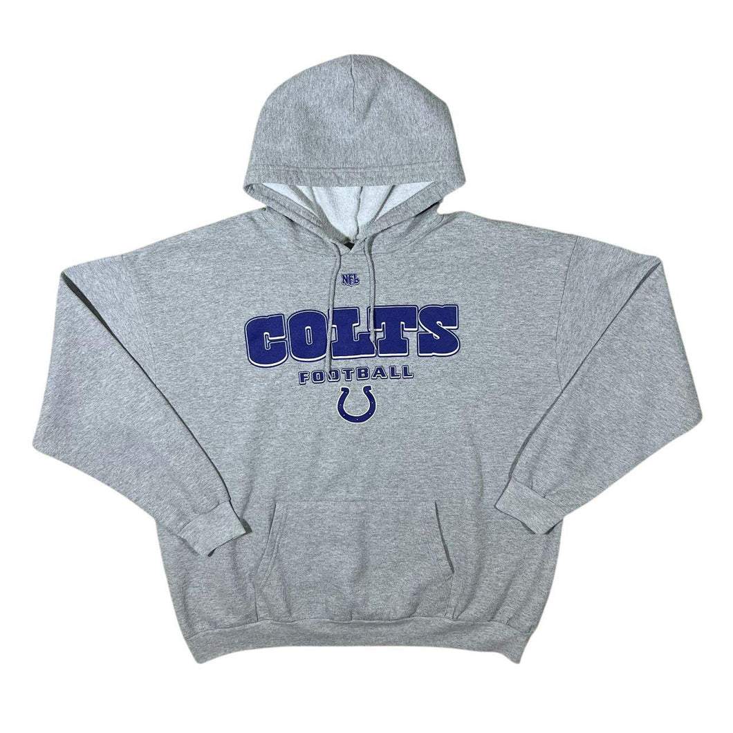 NFL Indianapolis Colts Football Logo Spellout Graphic Grey Pullover Hoodie