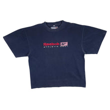 Load image into Gallery viewer, Early 00&#39;s Reebok Athletic Dept. Embroidered Logo Spellout Navy Blue T-Shirt
