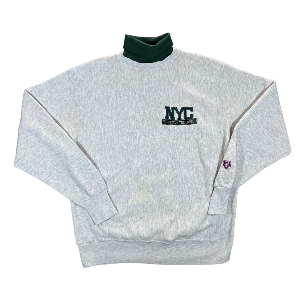 Vintage 90's MV Sport NYC TAVERN ON THE GREEN Souvenir Turtle Roll Neck Sweatshirt