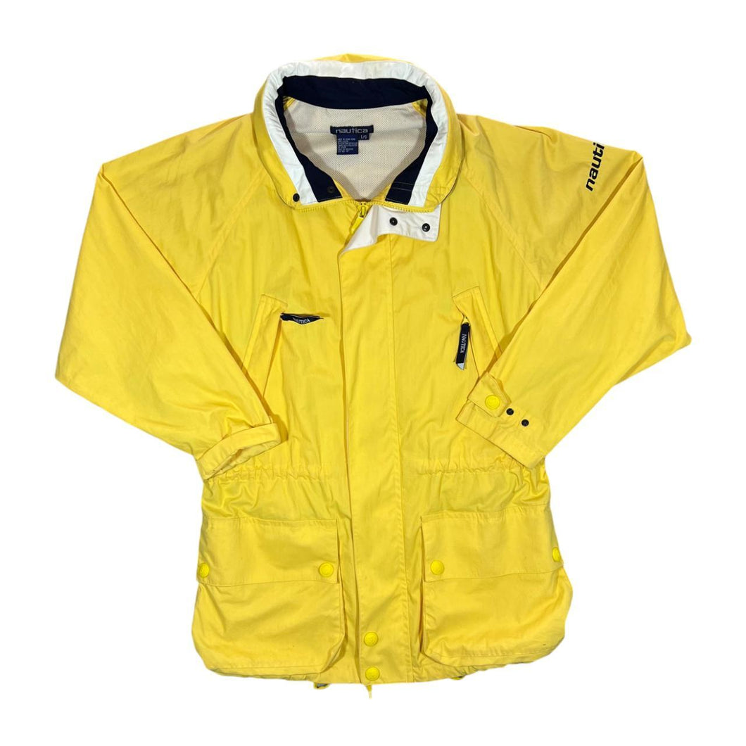 Early 00's NAUTICA Classic Yellow Cotton Polyester Windbreaker Sailing Jacket