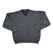Load image into Gallery viewer, Vintage SAVATINI Classic Crosshatch Acrylic Knit V-Neck Sweater Jumper
