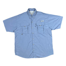 Load image into Gallery viewer, COLUMBIA SPORTSWEAR &quot;PFG&quot; Fishing Gear Blue Short Sleeve Tactel Nylon Shirt
