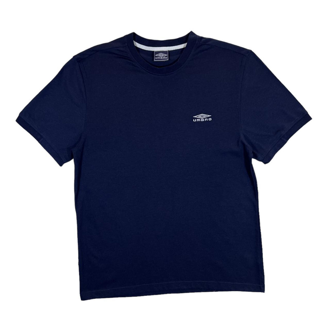 UMBRO Classic Basic Embroidered Mini Logo Navy Blue Short Sleeve T-Shirt