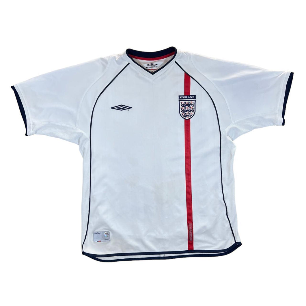 Early 00's UMBRO ENGLAND 2001-2003 Embroidered White Home Football Shirt