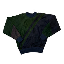 Load image into Gallery viewer, Vintage 90’s Suede Effect Colour Block Crewneck Windbreaker Pullover Jacket Top
