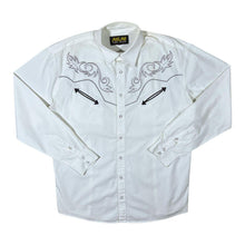 Load image into Gallery viewer, Early 00&#39;s Atlas For Men Cowboy Western White Cotton Popper Long Sleeve Shirt
