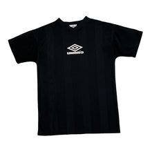 Load image into Gallery viewer, Early 00’s UMBRO Big Logo Spellout Graphic Polyester Sports V-Neck T-Shirt
