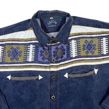 Load image into Gallery viewer, Vintage 90&#39;s Gaucho Authentic Cowboy Western Embroidered Blue Long Sleeve Shirt

