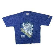 Load image into Gallery viewer, Vintage Aussie Themes Endangered Species Koala Bear Blue Tie Dye Cotton T-Shirt
