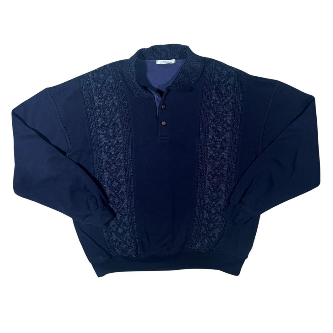 Vintage St Michael Marks & Spencer Cable Knit Collared Sweater Jumper