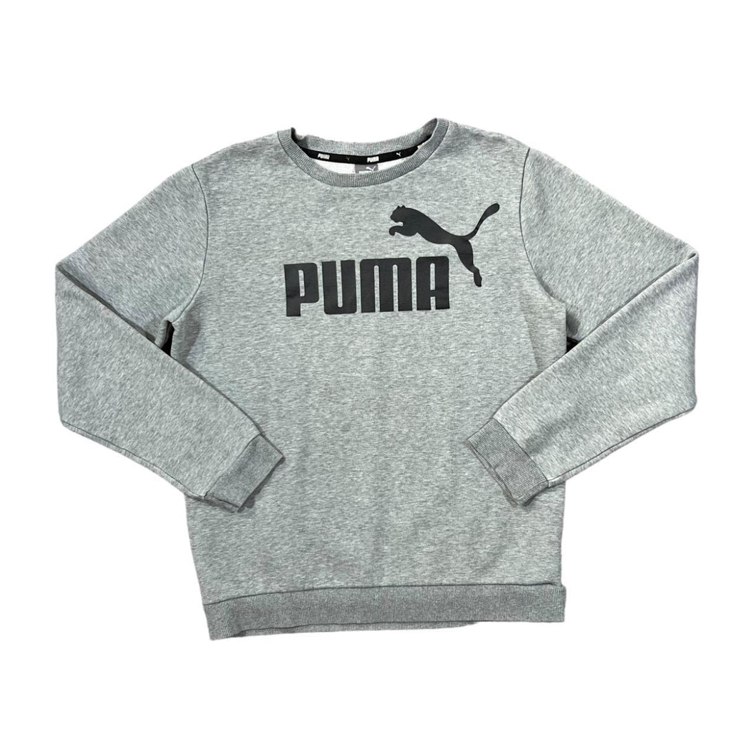 PUMA Classic Big Logo Spellout Graphic Grey Crewneck Sweatshirt