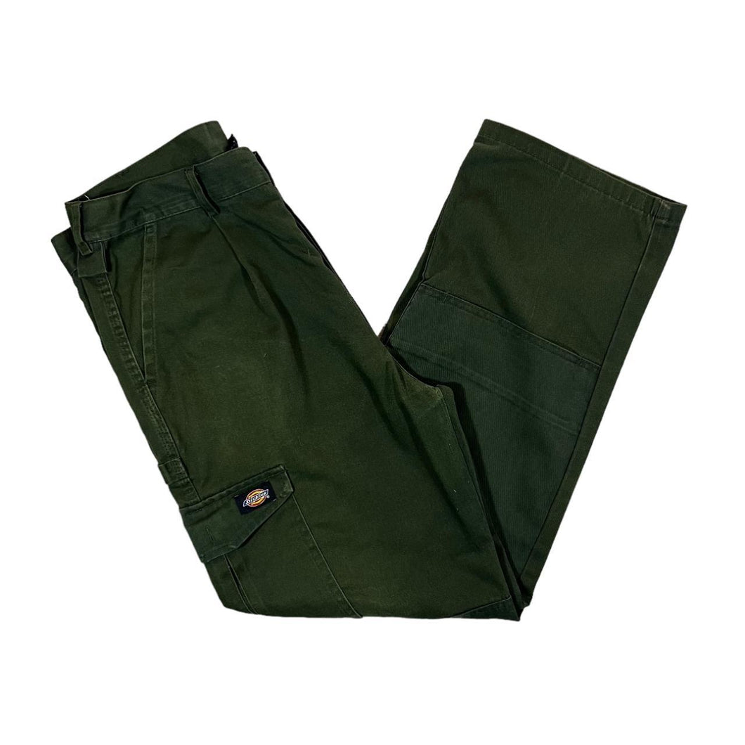 DICKIES Classic Green Skater Workwear Cargo Trousers