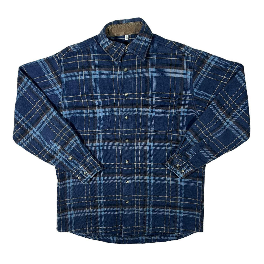 Vintage Angelo Litrico Blue Mix Plaid Check Long Sleeve Flannel Cotton Shirt