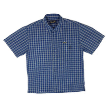 Load image into Gallery viewer, Vintage WRANGLER Classic Blue Plaid Check Short Sleeve Cotton Shirt

