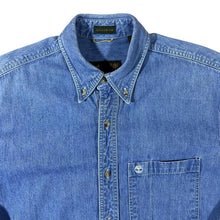 Load image into Gallery viewer, Vintage Timberland Weathergear &quot;Rugged Fit&quot; Blue Denim Long Sleeve Button-Up Shirt

