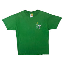 Load image into Gallery viewer, Vintage Peanuts Snoopy Embroidered Character Green Cotton T-Shirt
