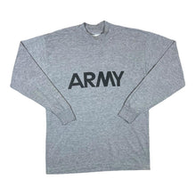 Load image into Gallery viewer, Early 00&#39;s Akwa Tek ARMY Logo Spellout Graphic Grey Long Sleeve T-Shirt

