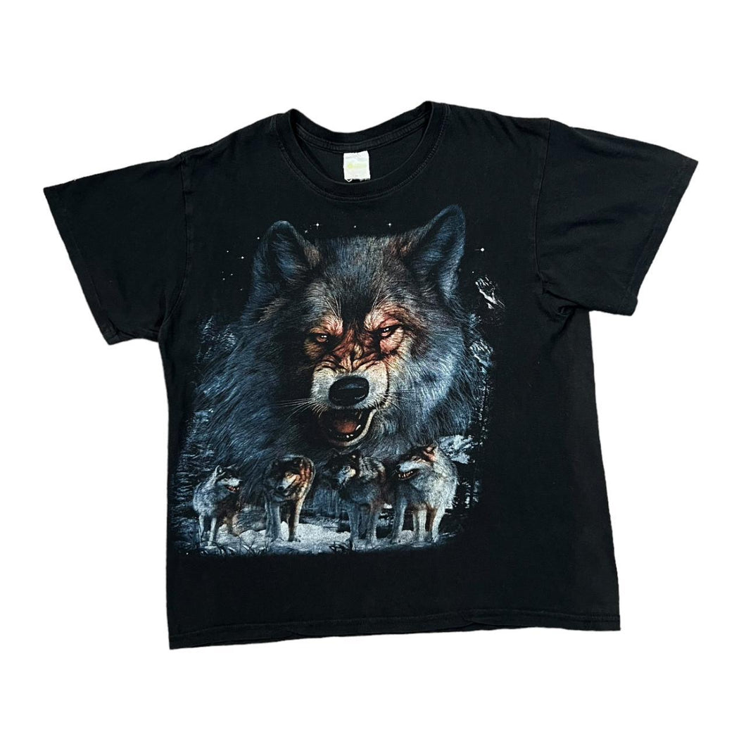 LUCKY GREEN Wolf Pack Animal Nature Wildlife Graphic T-Shirt