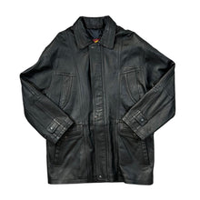 Load image into Gallery viewer, Vintage 90&#39;s Genuine Real Black Leather Mid Length Jacket
