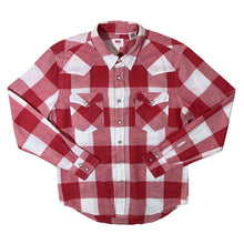 Load image into Gallery viewer, Levi&#39;s Cowboy Western Red White Check Long Sleeve Popper Cotton Linen Shirt
