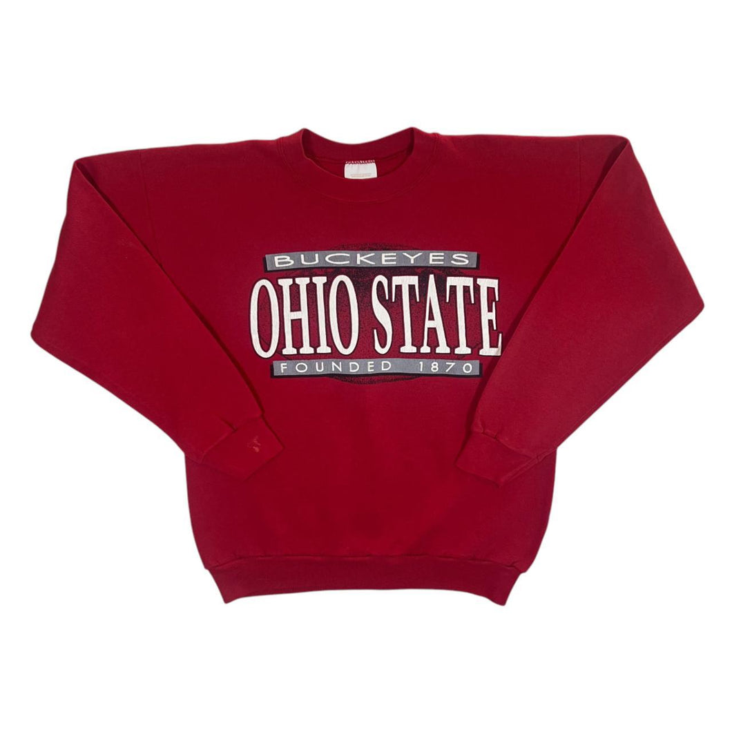 Vintage 90's OHIO STATE BUCKEYES College Spellout Graphic Red Sweatshirt