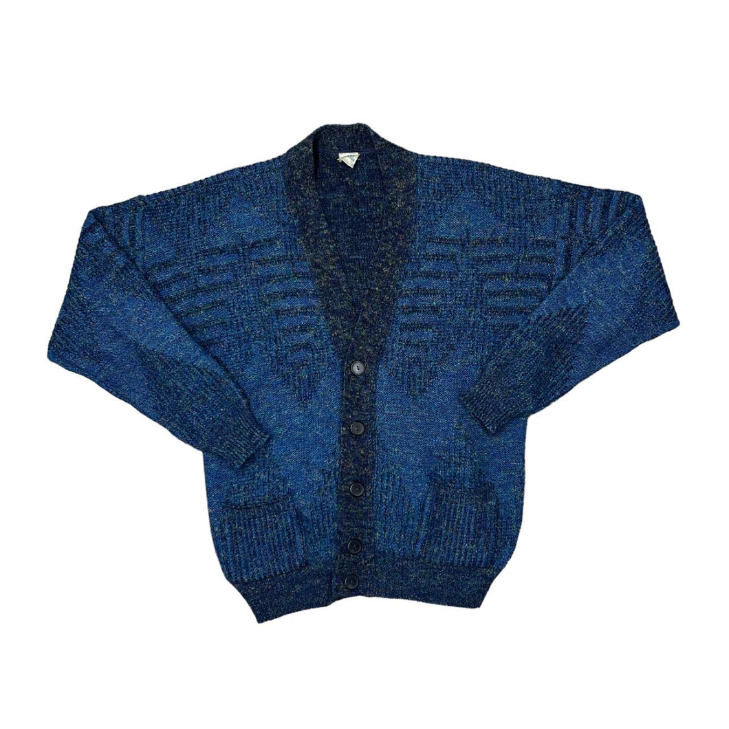 Vintage 90's PACO CALVARI Grandad Patterned Button Knit Cardigan Sweater Jumper