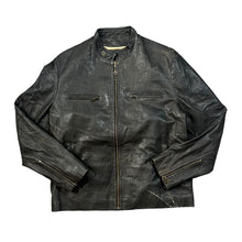 Load image into Gallery viewer, Early 00&#39;s RETRO Classic Black Genuine Real Leather Biker Style Jacket
