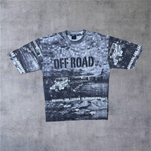 Load image into Gallery viewer, Vintage 90’s Stegol Jeans “Off-Road” All-Over Print Graphic Spellout Grey T-Shirt
