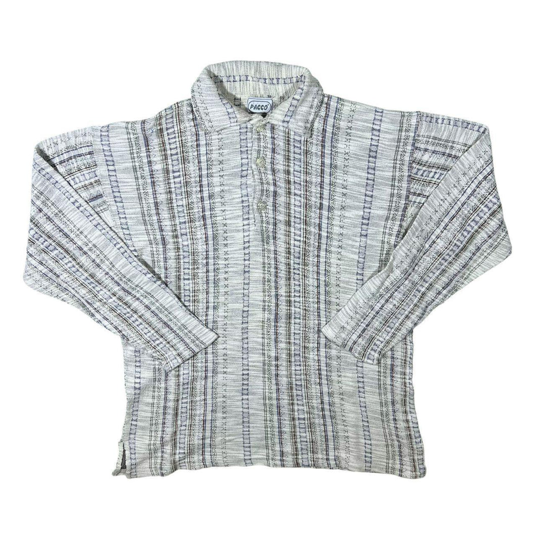 Vintage 90's Paggo Multi Colour Patterned Striped Long Sleeve Cotton Flannel Shirt