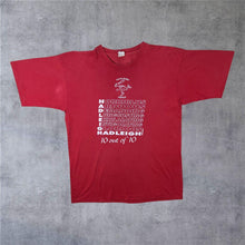 Load image into Gallery viewer, Vintage 90's Hadleigh Hares "10 Out Of 10" Souvenir Graphic Red Single Stitch T-Shirt
