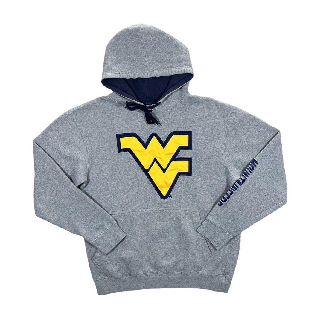 WEST VIRGINIA MOUNTAINEERS Embroidered College Spellout Grey Pullover Hoodie