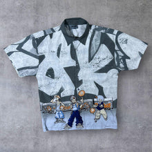 Load image into Gallery viewer, Early 00's Dognose Basketball Hip Hop Y2K Graphic Grey White Polyester Shirt
