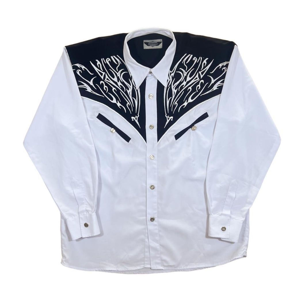 Vintage 90's GORTRUD Embroidered Western Cowboy Style Long Sleeve Shirt