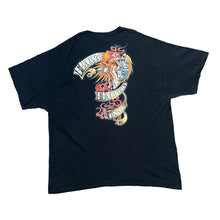 Load image into Gallery viewer, HAWG HALTERS INC. Gothic Biker Tattoo Spellout Graphic T-Shirt
