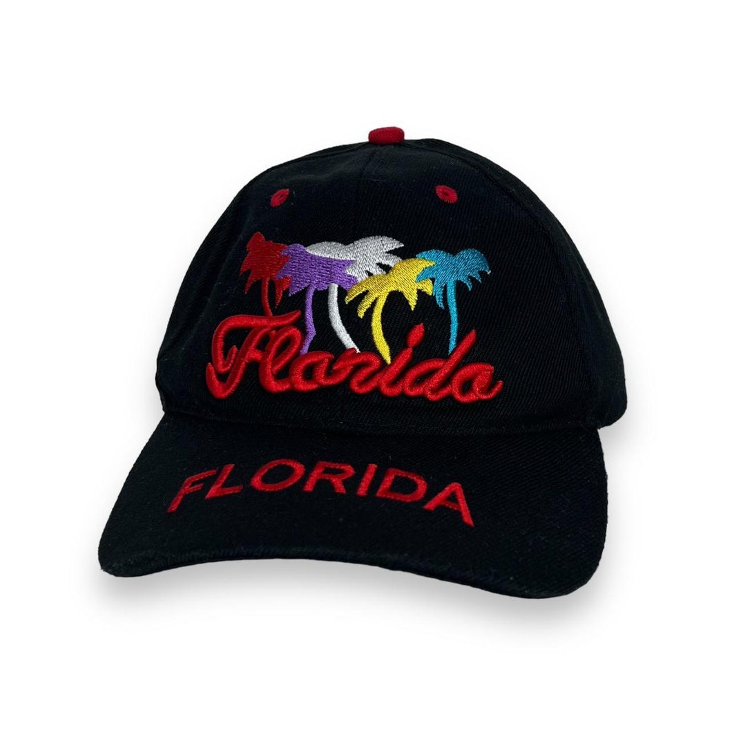 Early 00’s FLORIDA Embroidered Tropical Palm Tree Souvenir Spellout Baseball Cap