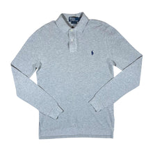 Load image into Gallery viewer, POLO RALPH LAUREN &quot;Custom Fit&quot; Mini Logo Grey Long Sleeve Polo Shirt
