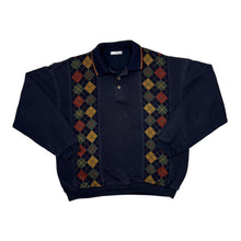 Load image into Gallery viewer, Vintage 90’s ST MICHAEL Marks &amp; Spencer Argyle Knit Panel Collared Sweatshirt
