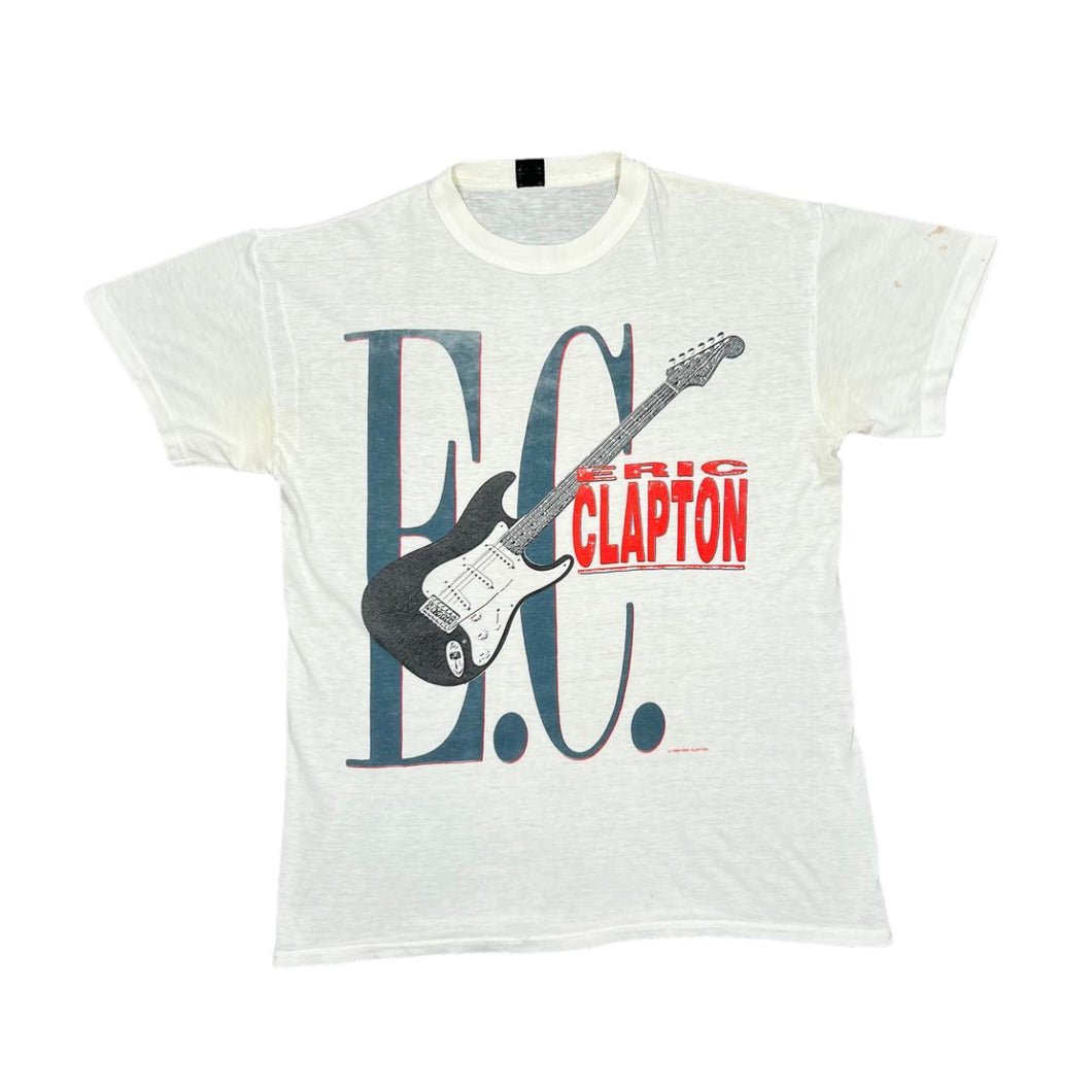 Vintage Top Tee (1988) ERIC CLAPTON Guitar Spellout Graphic Blues Rock Band Single Stitch T-Shirt