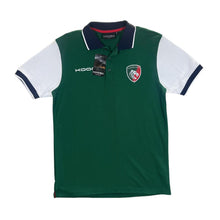 Load image into Gallery viewer, Kooga LEICESTER TIGERS Rugby Embroidered Patch Logo Short Sleeve Polo Shirt
