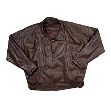 Load image into Gallery viewer, Vintage 90&#39;s PEC Genuine Real Burgundy Leather Bomber Jacket
