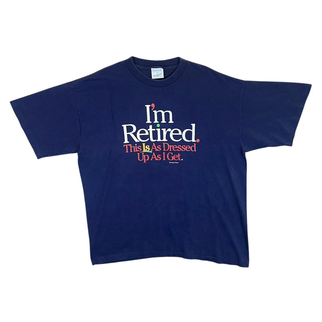 Vintage 90's I'M RETIRED Novelty Souvenir Graphic Single Stitch T-Shirt