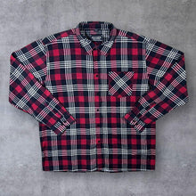 Load image into Gallery viewer, Vintage Bygen Red Black White Plaid Check Long Sleeve Cotton Flannel Shirt
