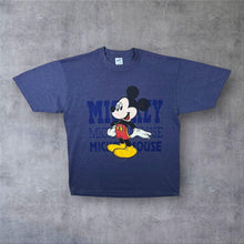 Load image into Gallery viewer, Vintage 90’s Velva Sheen Disney “Mickey Mouse” Character Graphic Blue T-Shirt

