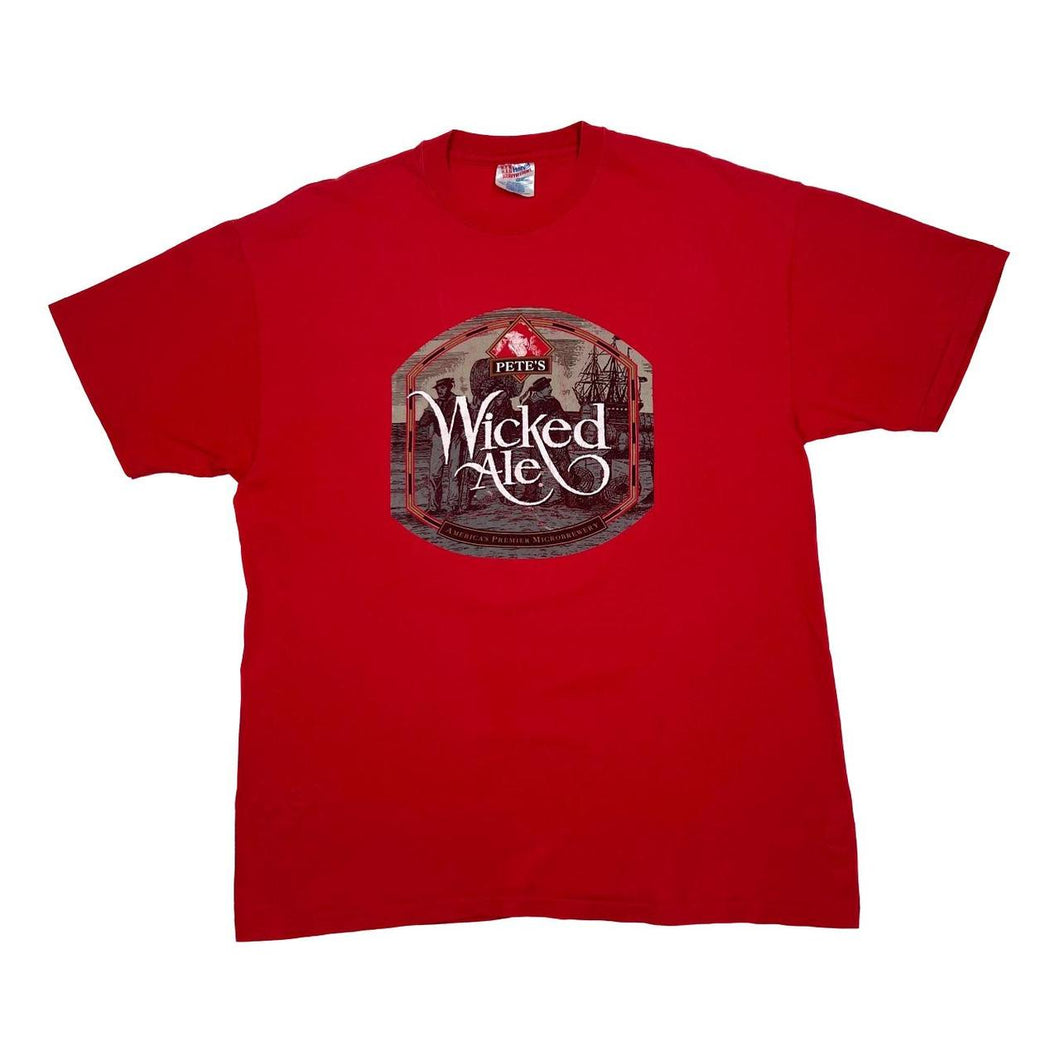 Vintage 90’s Hanes PETE’S WICKED ALE Microbrewery Beer Promo Single Stitch T-Shirt
