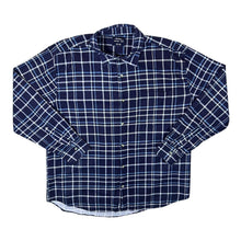 Load image into Gallery viewer, Vintage Cotton Country Club Navy White Blue Check Long Sleeve Cotton Flannel Shirt
