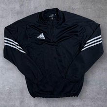Load image into Gallery viewer, Adidas Climalite Three Stripe Mini Logo Black 1/4 Zip Sweatshirt Track Top
